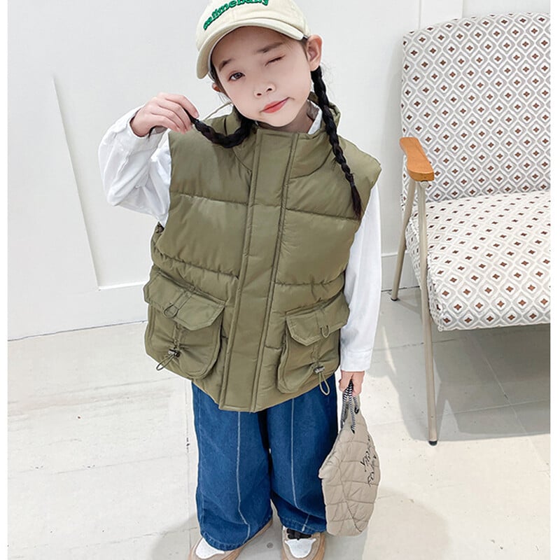 Zimski plišani topli prsluk, podebljani kaput, 2-10 godina, dječak, djevojčica, slobodno vrijeme, svestrana punja jakna bez rukava, modna nova dječja odjeća