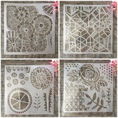 4tk/komplekt 20*20cm päevalilleoranž roositäpp DIY kihistusšabloonid seinamaaling väljalõigete album värvimine reljeefne albumi kaunistusmall