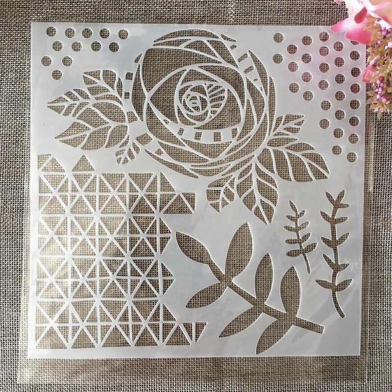 4tk/komplekt 20*20cm päevalilleoranž roositäpp DIY kihistusšabloonid seinamaaling väljalõigete album värvimine reljeefne albumi kaunistusmall