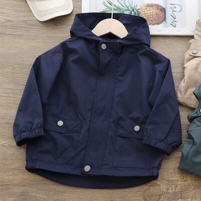 Proljeće Jesen Dječje jakne za dječake Jednobojne jakne s patentnim zatvaračem dugih rukava Zaštita od vjetra za djecu za dječake Ležerne vanjske kapute za dječake