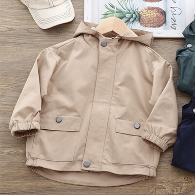 Proljeće Jesen Dječje jakne za dječake Jednobojne jakne s patentnim zatvaračem dugih rukava Zaštita od vjetra za djecu za dječake Ležerne vanjske kapute za dječake