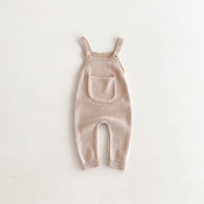 Pantaloni cu bretele pentru fetițe de toamnă, tricotați uni, pulover pentru fete, salopete din fire de bumbac, salopetă elegantă de buzunar pentru copii mici