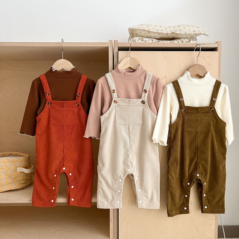 2024. Korejske jesenske hlače za dojenčad, dječake, pamučne vintage hlače s džepovima za malu djecu, odvojive široke kombinezone za dječake