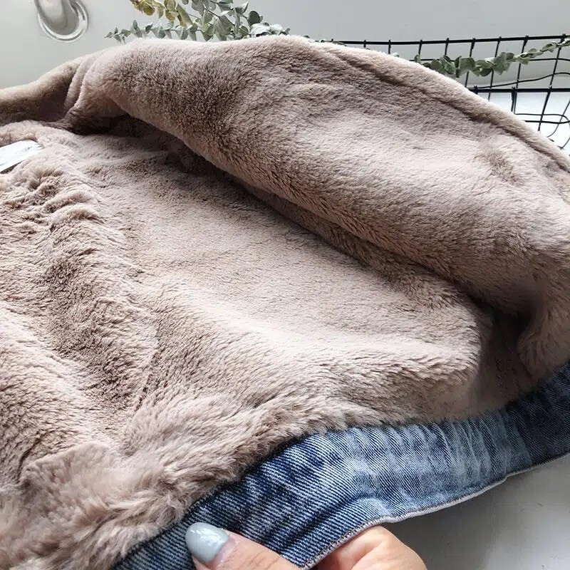 Есенно зимно удебелено дънково яке за бебешки момчета плюс кашмирено топло детско връхно облекло Модно палто 2 3 4 5 6 7 8 години Детски дрехи