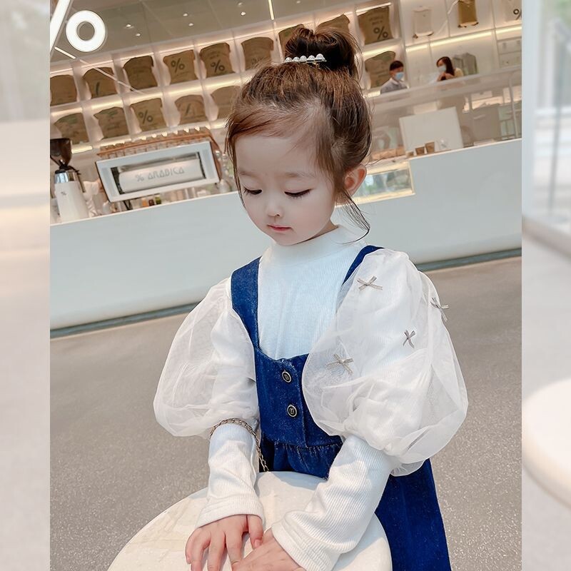 2024 Tüdrukute teksariided Sügisriided Uued püksid Tüdrukute Mood Lapsed Riietus Tüdrukutele Beebi Kevadriided Laiad püksid