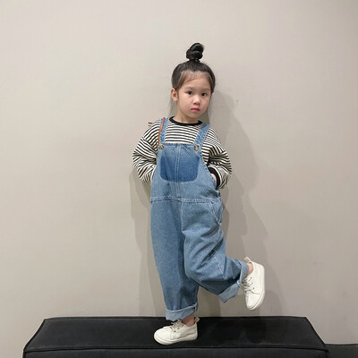 Novi proljetni dječji kombinezoni Isprane dječje slatke široke traper hlače Hlače za djevojčice i dječake ležerne hlače