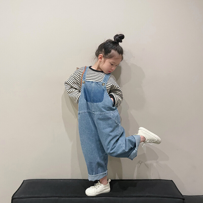 Novi proljetni dječji kombinezoni Isprane dječje slatke široke traper hlače Hlače za djevojčice i dječake ležerne hlače