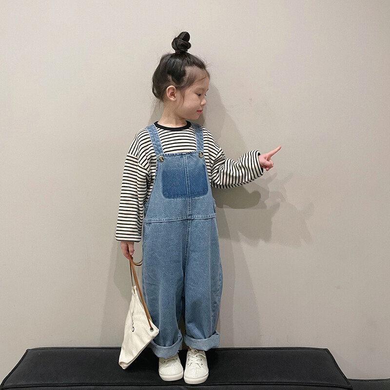 Novi proljetni dječji kombinezoni Isprane dječje slatke široke traper hlače Hlače za djevojčice i dječake ležerne hlače