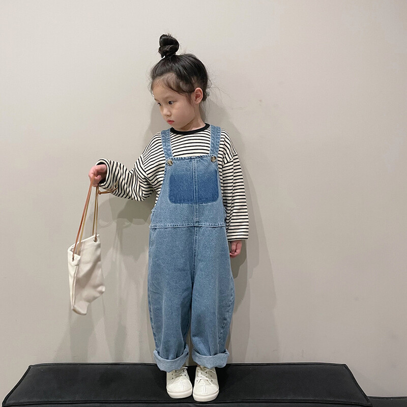 Novi proljetni dječji kombinezoni Isprane dječje slatke široke traper hlače Hlače za djevojčice i dječake ležerne hlače