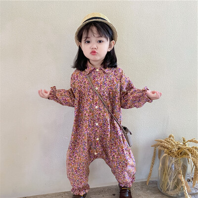 Primăvară Toamnă Bebeluși Fetițe Bumbac la un singur piept, cu mâneci lungi, periate groase, salopete pentru copii, salopete minunate, ținute pentru copii, 2-8 ani