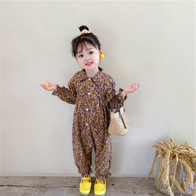 Primăvară Toamnă Bebeluși Fetițe Bumbac la un singur piept, cu mâneci lungi, periate groase, salopete pentru copii, salopete minunate, ținute pentru copii, 2-8 ani