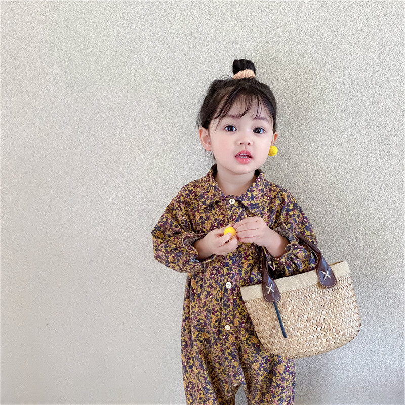 Primăvară Toamnă Bebeluși Fetițe Bumbac la un singur piept, cu mâneci lungi, periate groase, salopete pentru copii, salopete minunate, ținute pentru copii, 2-8 ani