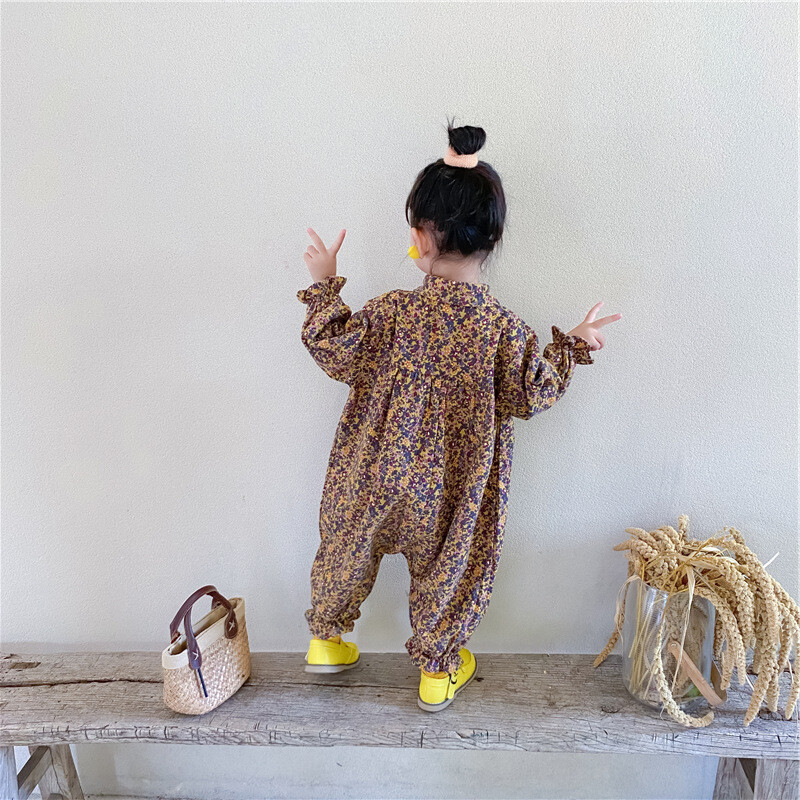 Primăvară Toamnă Bebeluși Fetițe Bumbac la un singur piept, cu mâneci lungi, periate groase, salopete pentru copii, salopete minunate, ținute pentru copii, 2-8 ani