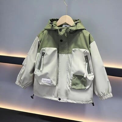 Kids Boys ülerõivad Kevad- ja sügisene laste mantel 2023 Uus Boys Loose Fit Sügisene Top Seni seeria tuulejope trend