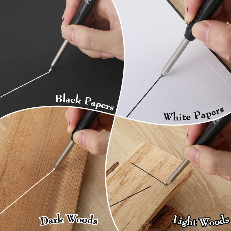 24 tükki 2,8 mm läbimõõduga tahke puusepa pliiatsikomplekt, täidised puusepa jaoks Puusepa marker Puidutöötlemise mehaaniline pliiats