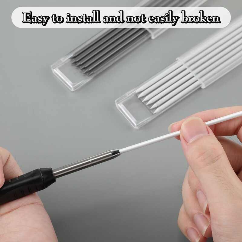 24 tükki 2,8 mm läbimõõduga tahke puusepa pliiatsikomplekt, täidised puusepa jaoks Puusepa marker Puidutöötlemise mehaaniline pliiats