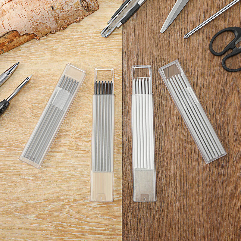 24 tükki 2,8 mm läbimõõduga tahke puusepa pliiatsikomplekt, täidised puusepa jaoks Puusepa marker Puidutöötlemise mehaaniline pliiats