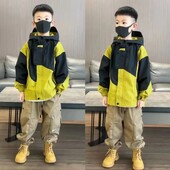 2024 Jakne za dječake Proljeće Jesen Hoody za djecu Vodootporna dječja patchwork tinejdžerska gornja odjeća Vjetrovke za školsku bebu