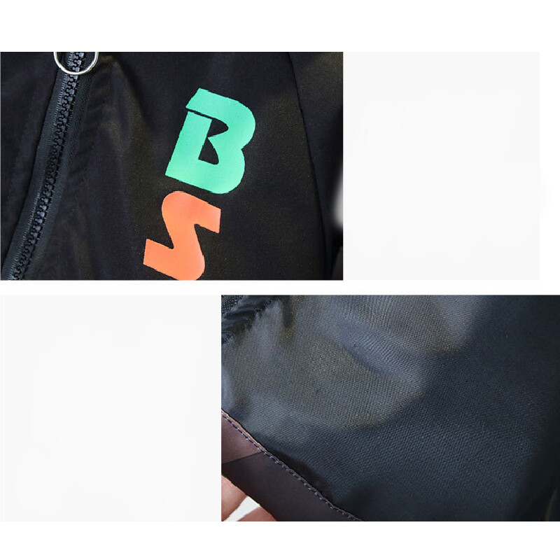 Jakne s kapuljačom za dječake Proljeće Jesen Dječja Tanka vjetrovka s patentnim zatvaračem Kaput Ležerna gornja odjeća s printom i bušenjem Dječja odjeća 2-8 godina