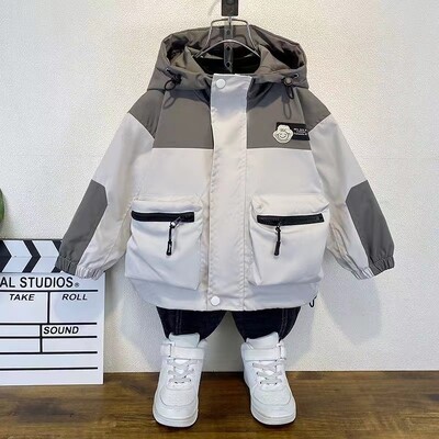 Îmbrăcăminte exterioară pentru băieți Îmbrăcăminte de lucru Primăvară și toamnă 2024 Stil nou La modă și la modă Toamnă Jachetă de vânt pentru copii Top băieți