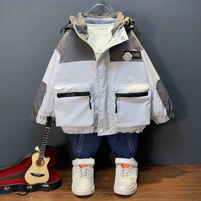 Îmbrăcăminte exterioară pentru băieți Îmbrăcăminte de lucru Primăvară și toamnă 2024 Stil nou La modă și la modă Toamnă Jachetă de vânt pentru copii Top băieți