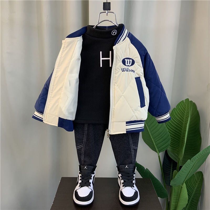 Poiste jope 2023 uus beebi sügis- ja talveriided, paksendatud laste sügisene keskmine ja suurte laste poiste jope