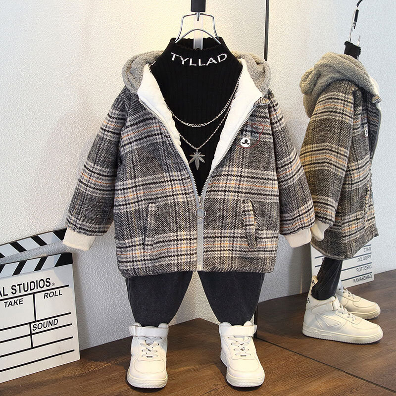 Kaput za dječake Kaput Jakna Vjetrobran Gornja odjeća 2024 Savršena zima jesen Pamuk Visokokvalitetni božićni dar Dječja odjeća