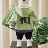 Vjetrobran s džepnim zatvaračem za dječake Proljetni i jesenski dječji kaput 2024. Nova korejska dječja odjeća Dječja majica s kapuljačom za bebe 2-9Y