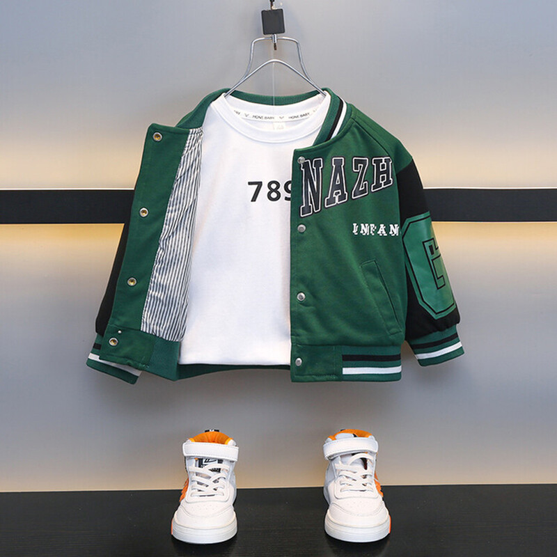 Proljeće i jesen 2024., modni ležerni prozračni bejzbol kaput za dječake, star 2-8 godina