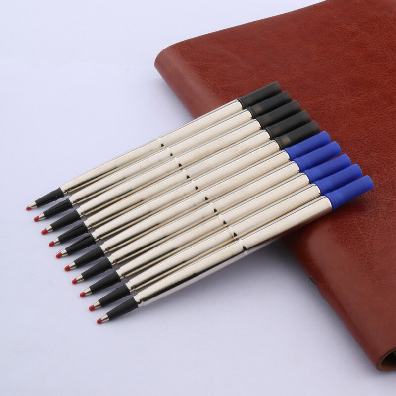 albastru sau negru, de bună calitate, 0,7 mm, 10 buc. rezerve pentru stilou cu bile