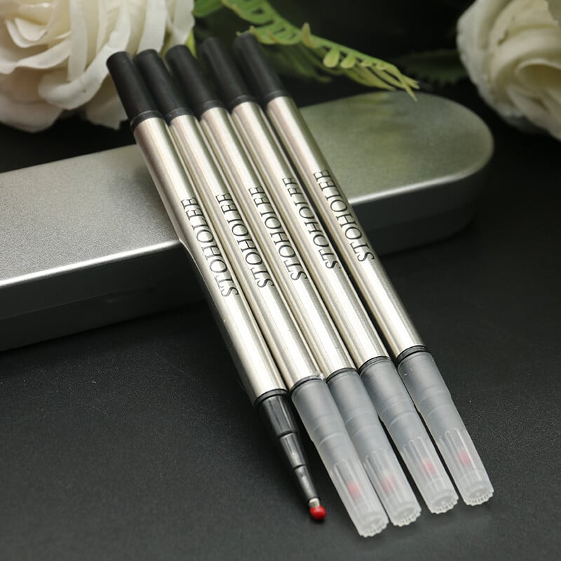 6 bucăți/lot reumplere STOHOLEE de bună calitate universal standard roller stilou cerneală neagră reîncărcare stilou de papetărie școlară