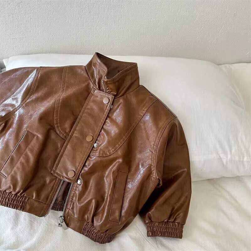 Poiste Jope ülerõivad Kevad ja Sügis Uus Korea Laste Vintage Tõmblukuga Nahkrõivad Moodsad Beebi jakid Top