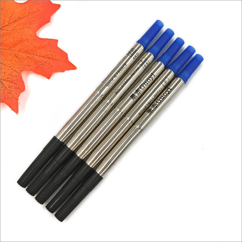Yushun Blue или Black Hight Quality 0,5 mm 5 бр. Ролкови химикалки, пълнители Гел мастило за офис училище