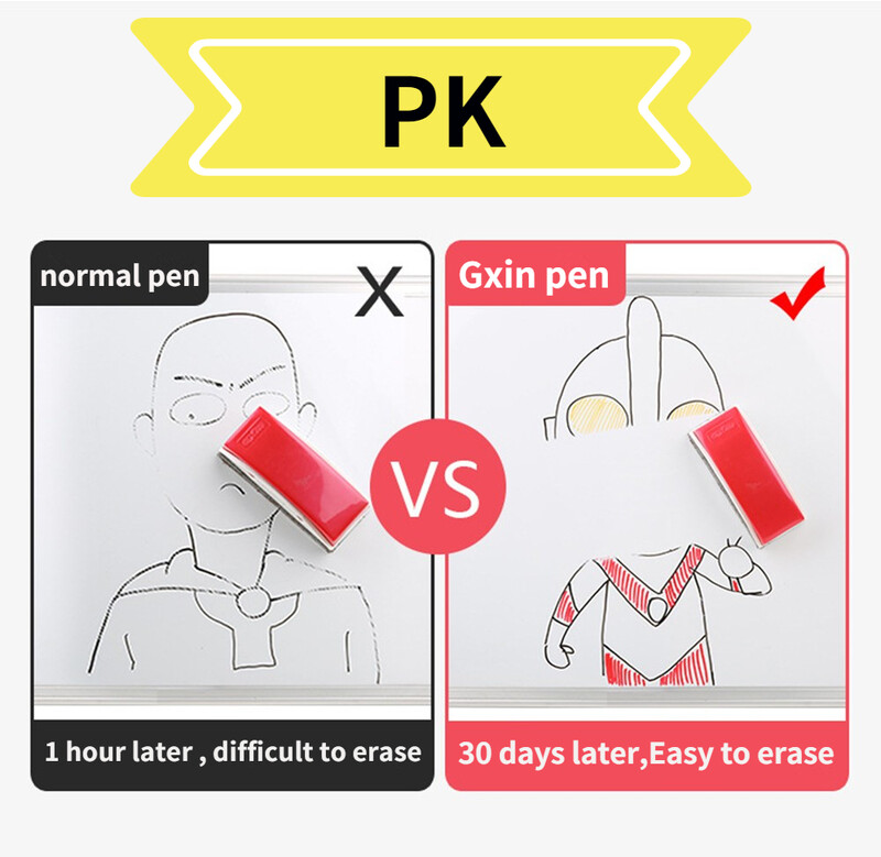 Gxin G-280 12 kom. Izbrisivi markeri za bijelu ploču, zamjenjivo punjenje, vlaknasti vrh, tinta na bazi vode, pribor za školske sastanke.