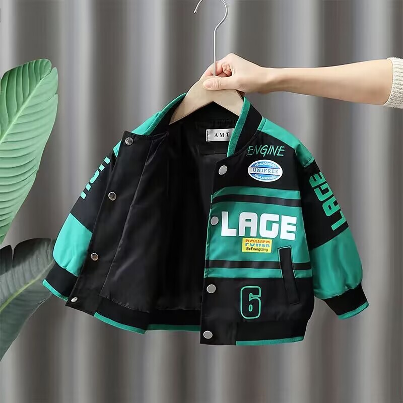Jachete pentru băieți pentru copii, primăvară și toamnă, costum motocicletă pentru bebeluși, jachetă la modă pentru haină casual de baseball pentru copii