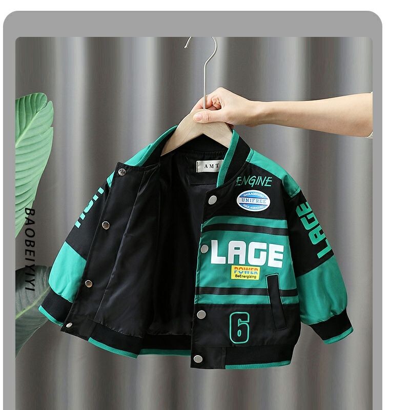 Jachete pentru băieți pentru copii, primăvară și toamnă, costum motocicletă pentru bebeluși, jachetă la modă pentru haină casual de baseball pentru copii