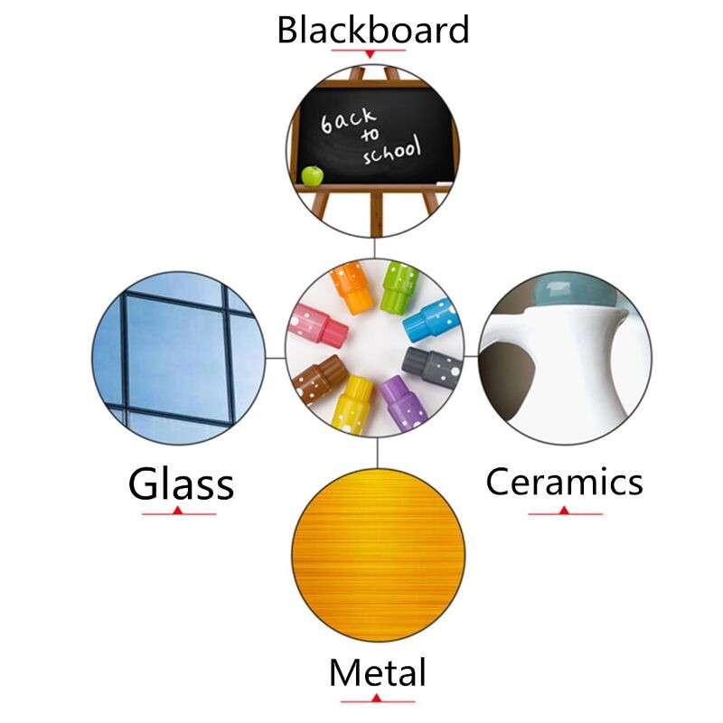 QX2B Olovke za bijelu ploču u 8 boja sa spužvastim gumicama Magnetski markeri za bojanje Školski pribor za UČITELJE