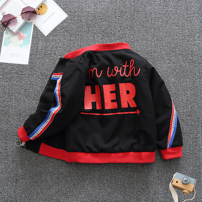 Proljeće i jesen 2024. Dječja dječja odjeća s džepnim pismom i dugim rukavima s patentnim zatvaračem i kapuljačom, dječja odjeća od 1 do 8 godina