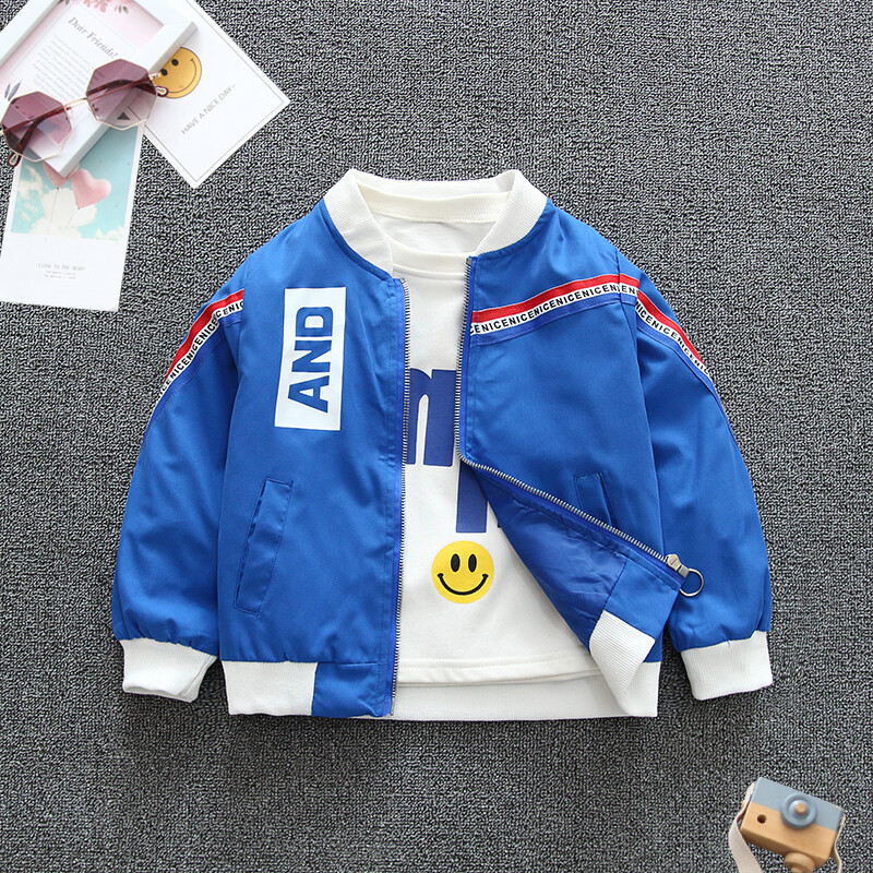 Proljeće i jesen 2024. Dječja dječja odjeća s džepnim pismom i dugim rukavima s patentnim zatvaračem i kapuljačom, dječja odjeća od 1 do 8 godina