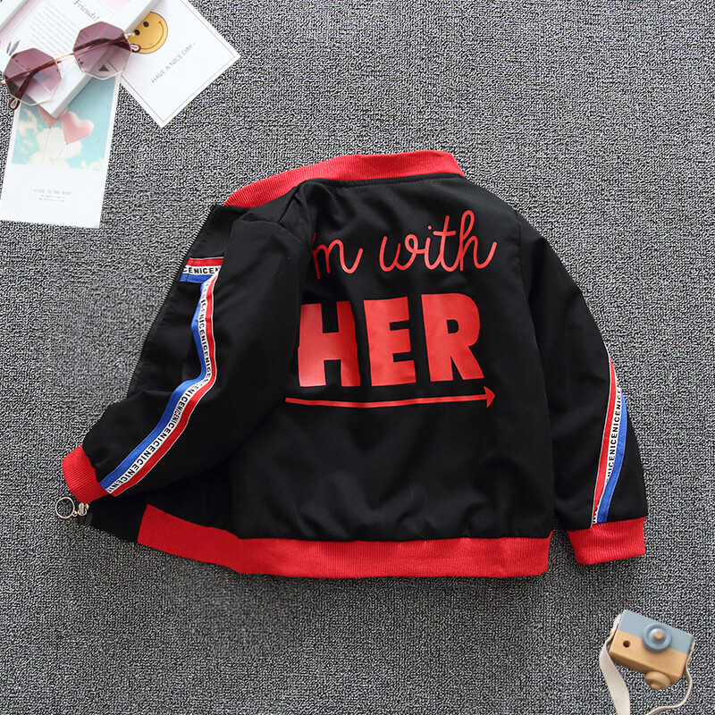 Proljeće i jesen 2024. Dječja dječja odjeća s džepnim pismom i dugim rukavima s patentnim zatvaračem i kapuljačom, dječja odjeća od 1 do 8 godina