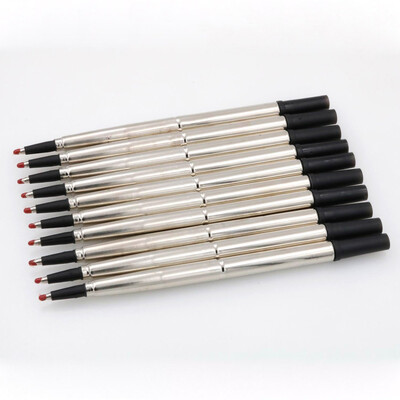 10 бр. Синя ИЛИ Черна МЕТАЛНА ХИМИКАЛКА с добро качество 0,7 мм пълнител за ролкови химикалки