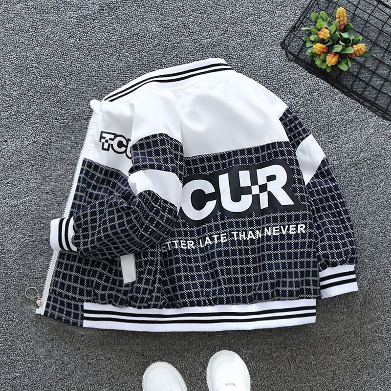 2024 kevad ja sügis tüdrukud laste vaba aja ruuduline kiri pikkade varrukatega kapuutsiga lukuga mantel Lasteriided 1-8a