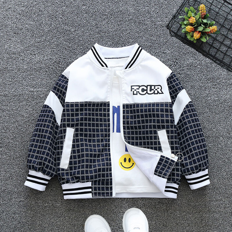 2024 kevad ja sügis tüdrukud laste vaba aja ruuduline kiri pikkade varrukatega kapuutsiga lukuga mantel Lasteriided 1-8a