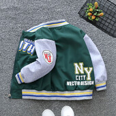 2024 Άνοιξη και Φθινόπωρο για κορίτσια Sweet Letter ριγέ μακρυμάνικο παλτό με φερμουάρ κουκούλα Παιδικά ρούχα 1-8Y