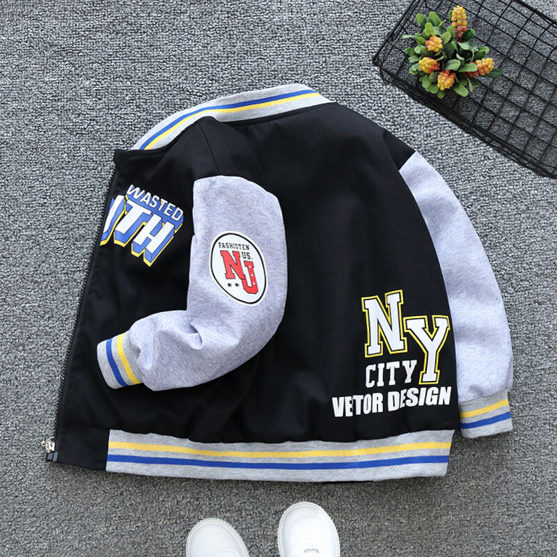 2024 Άνοιξη και Φθινόπωρο για κορίτσια Sweet Letter ριγέ μακρυμάνικο παλτό με φερμουάρ κουκούλα Παιδικά ρούχα 1-8Y