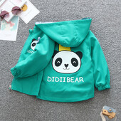 2024, primăvară și toamnă, fete și copii, ursuleț dulce, buzunar, haină cu fermoar cu glugă, îmbrăcăminte pentru copii 6M-6Y