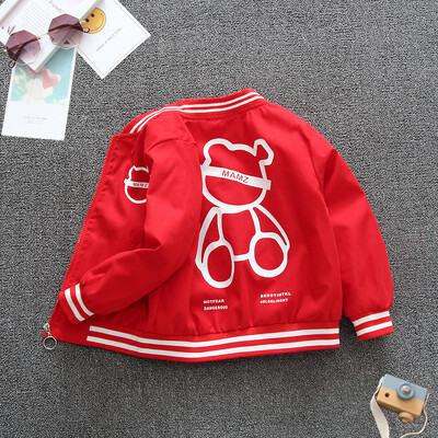 2024, primăvară și toamnă, pentru băieți, imprimeu casual, ursuleț, cu mâneci lungi, cu gât rotund, cu fermoar, haine pentru copii 1-8 ani