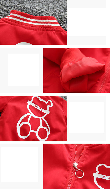 2024, primăvară și toamnă, pentru băieți, imprimeu casual, ursuleț, cu mâneci lungi, cu gât rotund, cu fermoar, haine pentru copii 1-8 ani