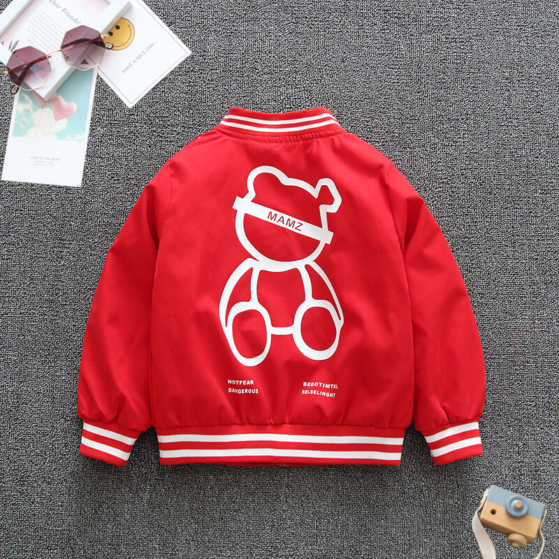 2024, primăvară și toamnă, pentru băieți, imprimeu casual, ursuleț, cu mâneci lungi, cu gât rotund, cu fermoar, haine pentru copii 1-8 ani