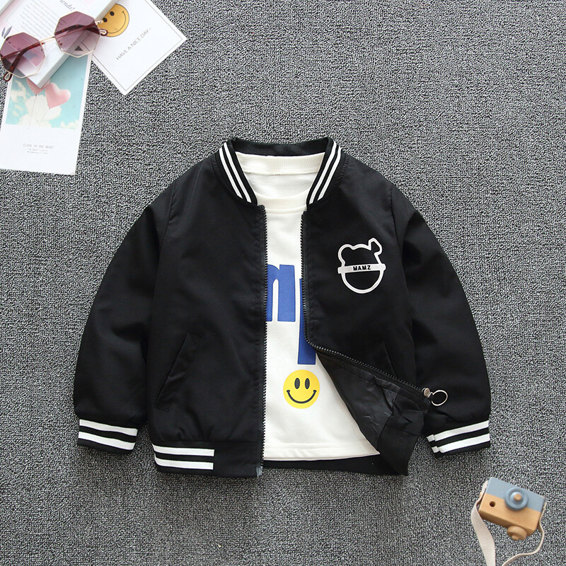 2024, primăvară și toamnă, pentru băieți, imprimeu casual, ursuleț, cu mâneci lungi, cu gât rotund, cu fermoar, haine pentru copii 1-8 ani